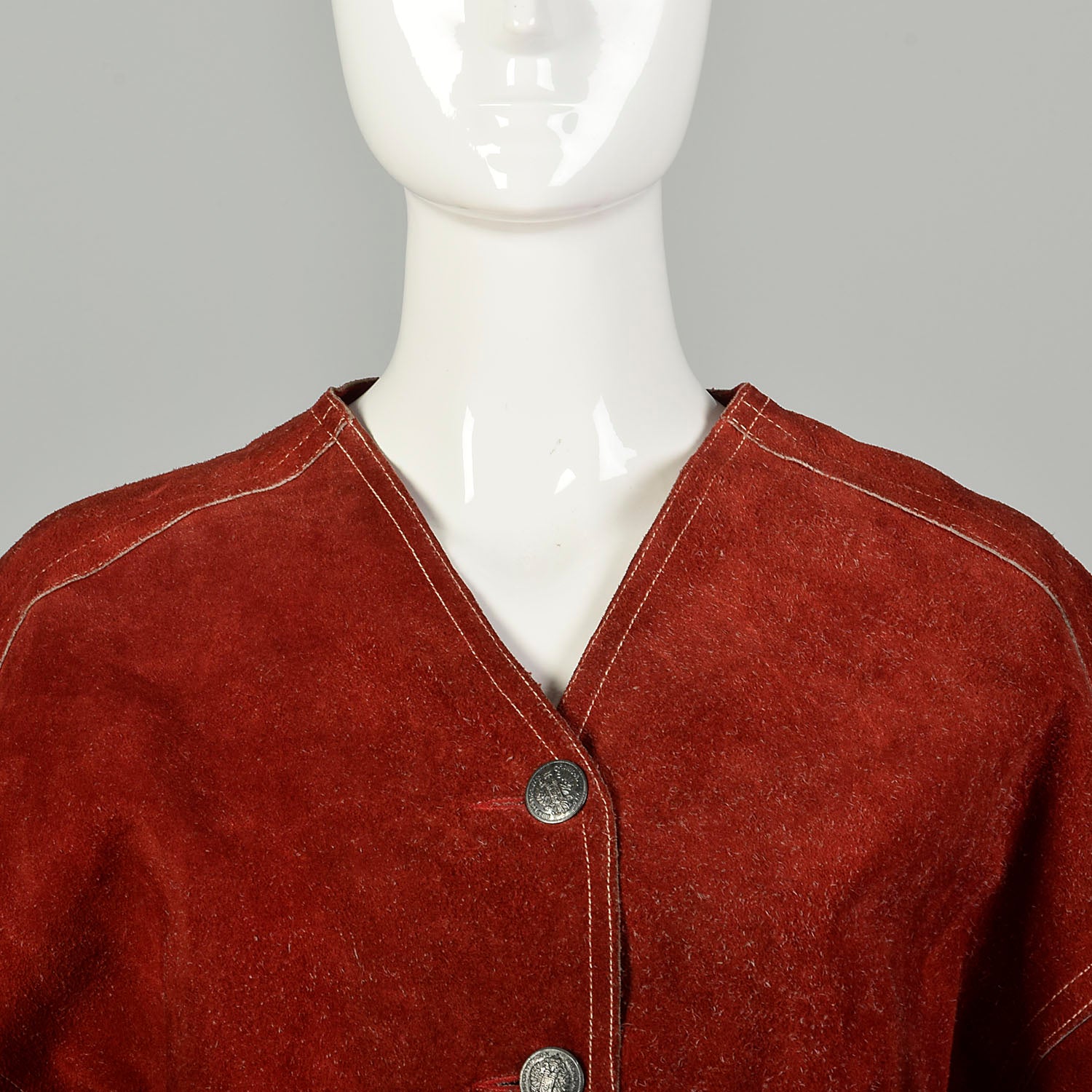 Small 1960s Bohemian Suede Leather Jacket Split Hide Hippie Shirt Boho Festival Renaissance Ware