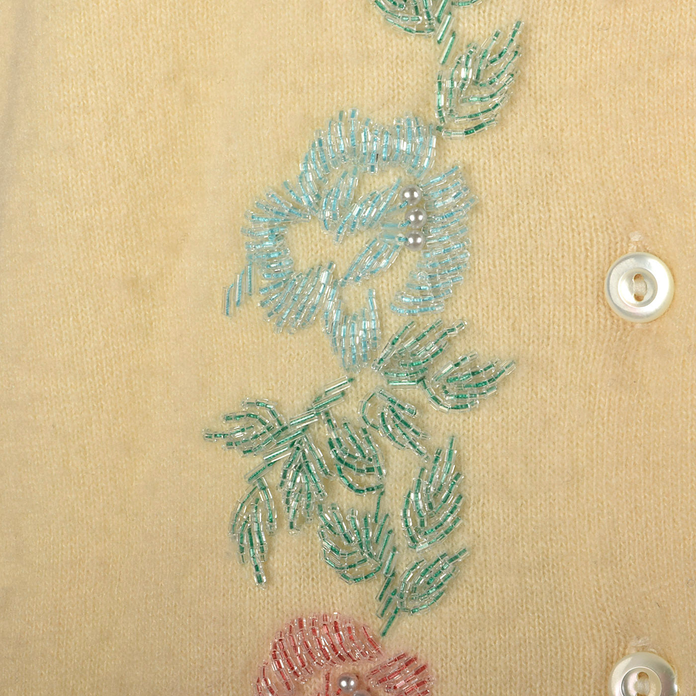 1960s 100% Cashmere Beaded Cardigan