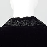 1940s Black Velvet Beaded Swing Jacket