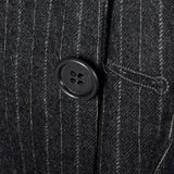 1980s Mens Calvin Klein Deadstock Charcoal Stripe Suit