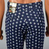 1970s Mens Deadstock Nautical Pants with Anchors