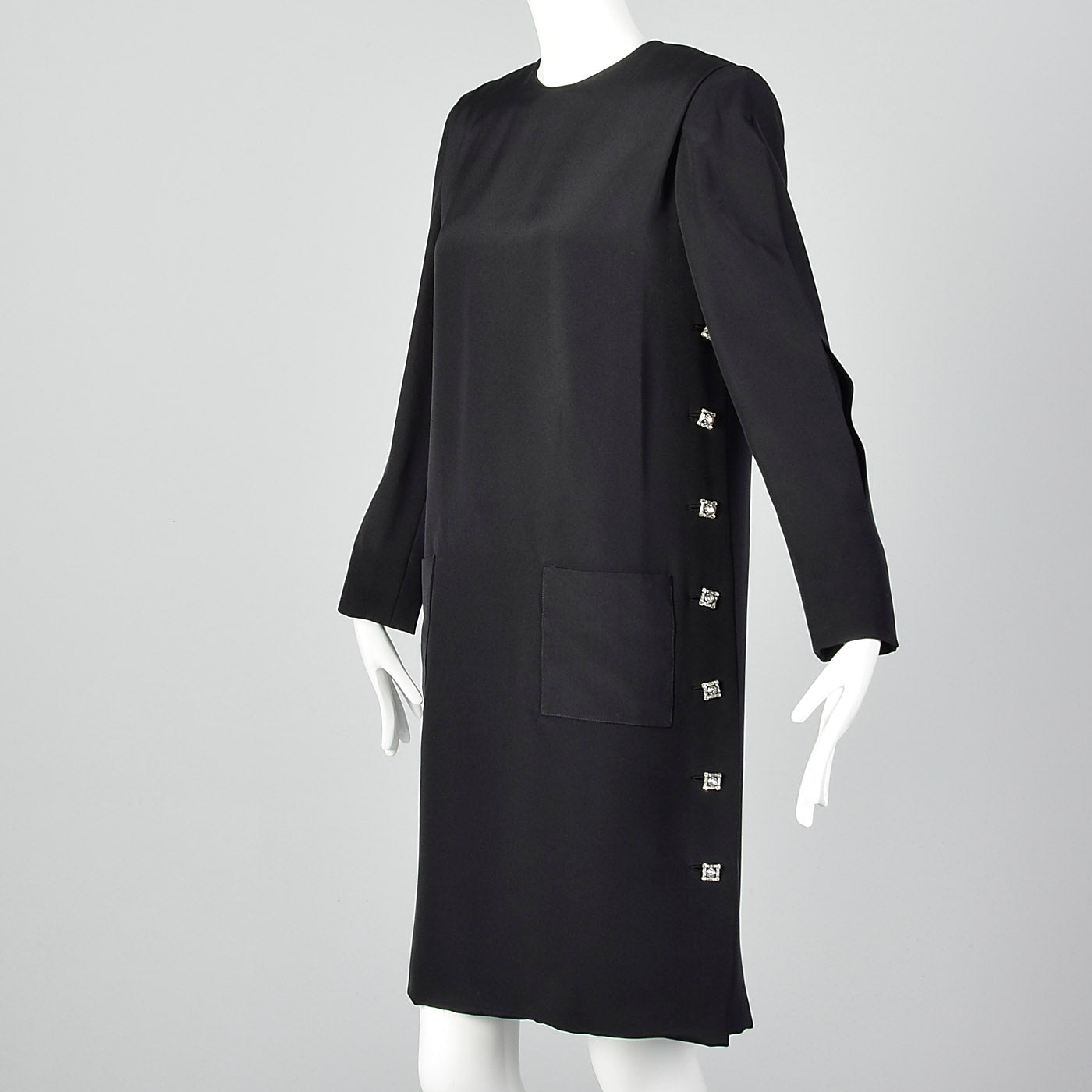 1980s Michael Novarese Black Dress