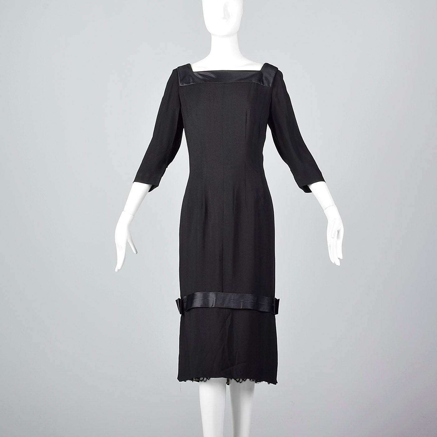 1960s Howard Greer Little Black Dress with Peekaboo Lace Hem, from 28 Shop