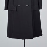 1960s Black Double Breasted Coat with Mink Collar