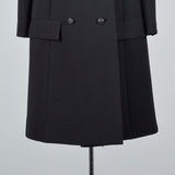1960s Black Double Breasted Coat with Mink Collar