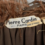 1970s Pierre Cardin Silk Chiffon Cape with Feather Trim