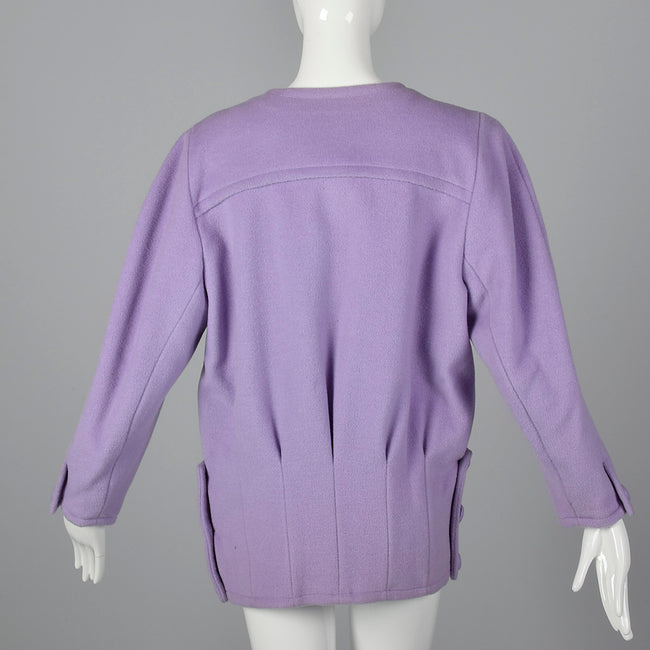 1980s Bernard Perris Lavender Wrap Coat