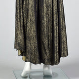 1980s Holly Harp Metallic Black & Gold Skirt