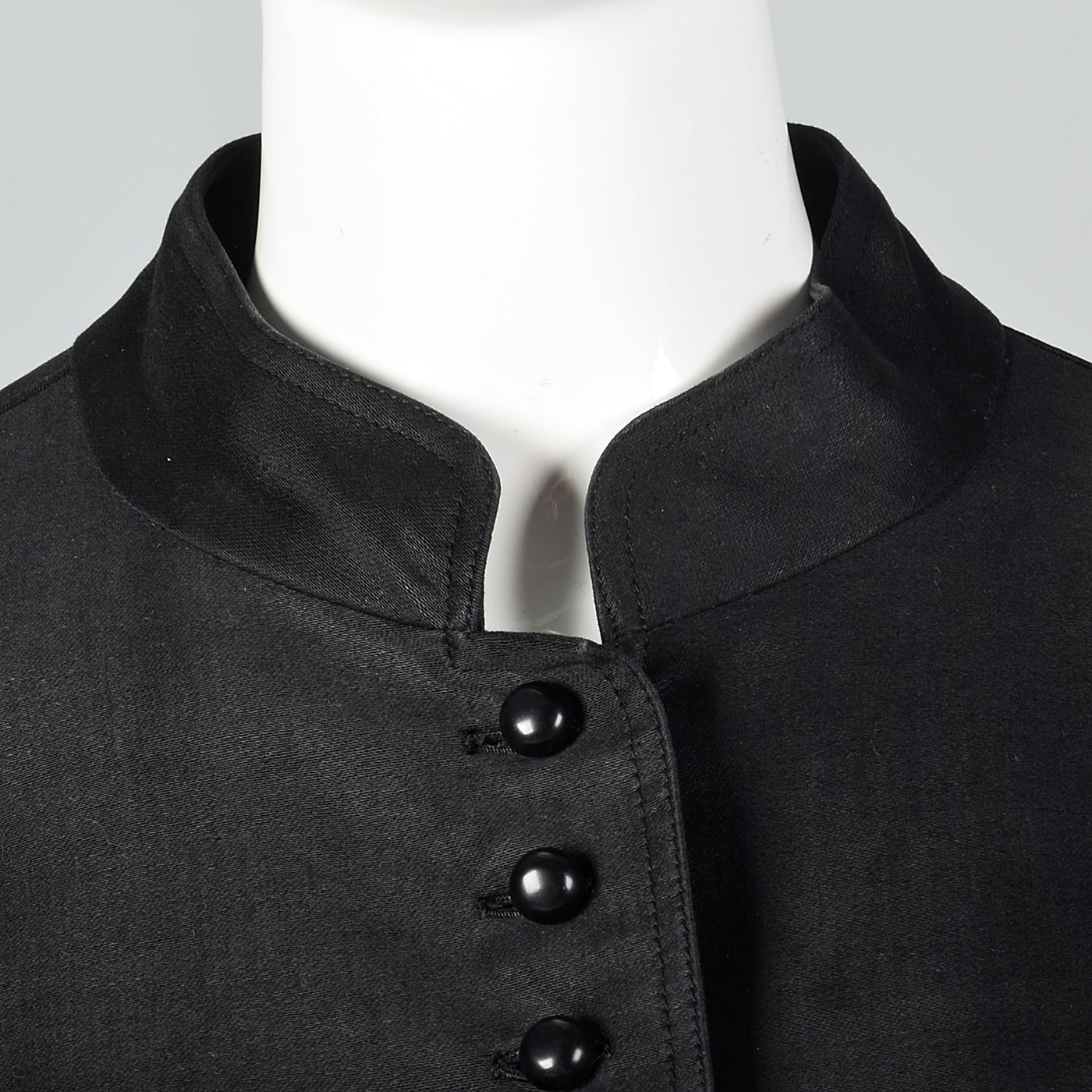 1960s Yves Saint Laurent Rive Gauche Black Button Up Jacket