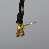 Sonia Rykiel Black Suede Suspenders with Gold Eyelets