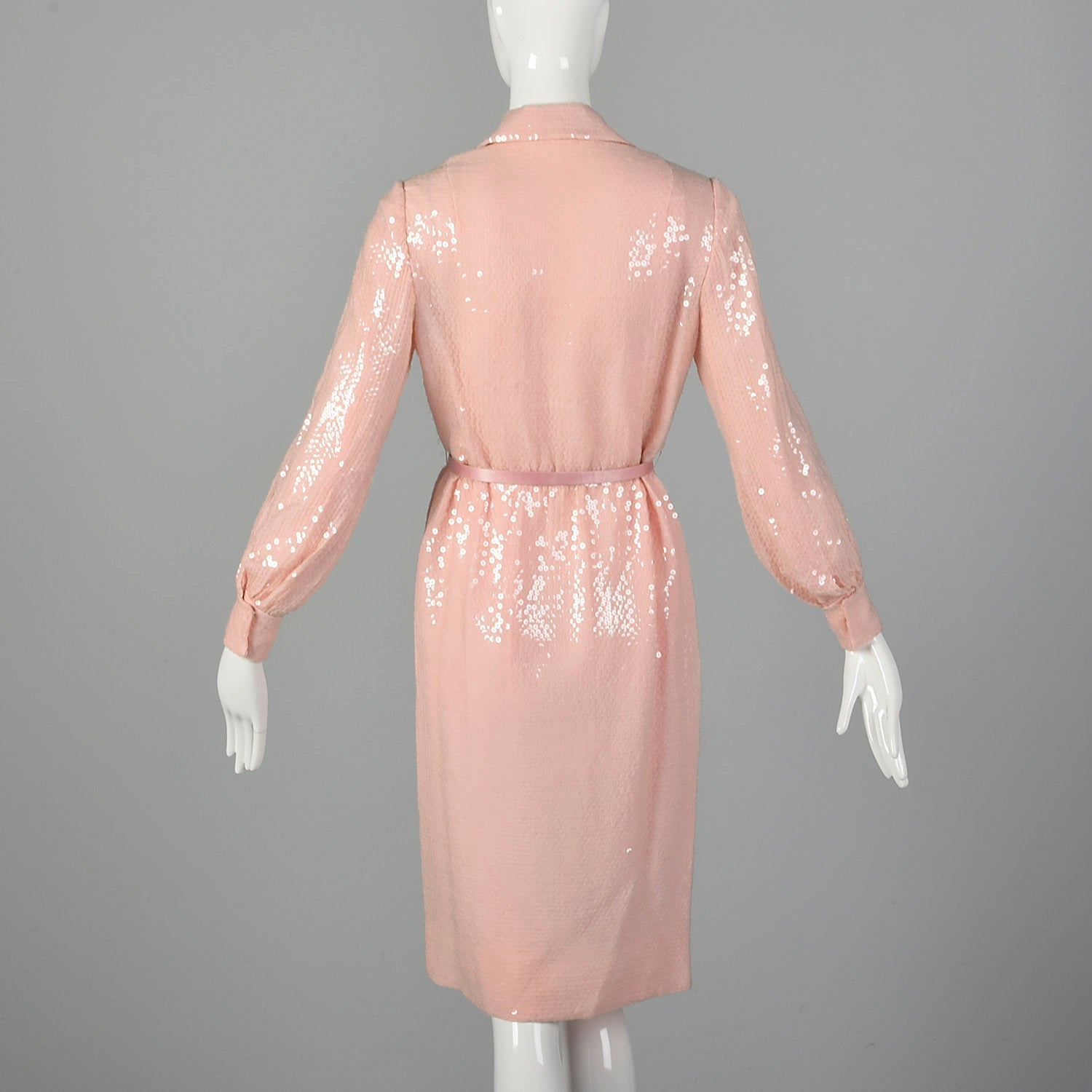 Small Bill Blass 1970s Pink Sequin Dress