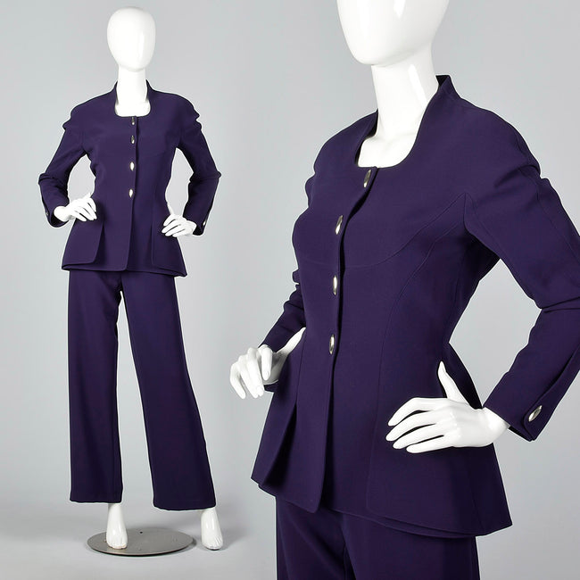 1980s Thierry Mugler Purple Pant Suit