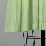 1950s Sheer Green Dress with Ruffle Bodice