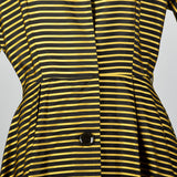 1950s Yellow and Black Striped Dressing Gown