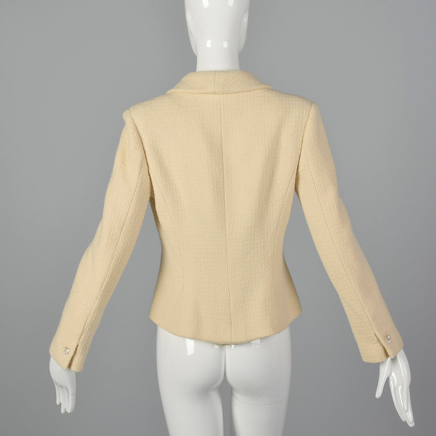 Medium Chanel 1990s Cream Wool Jacket
