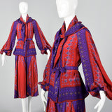 1980s Bohemian Silk Two Piece Set