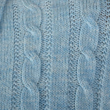 1960s Mens Baby Blue Cable Knit Cardigan