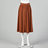 Small Courrèges 1960s Rust Brown Wool Skirt