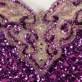 Small 1980s Fuchsia Dress with Sequined Bodice