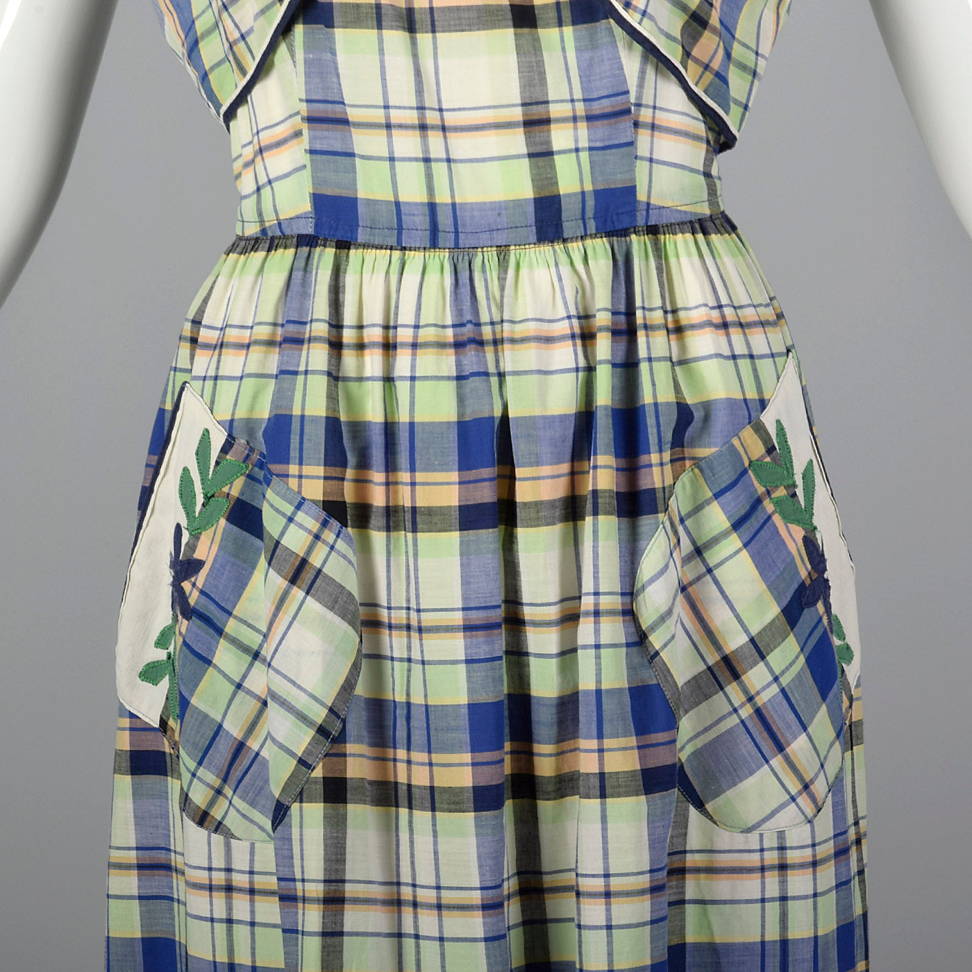1950s Plaid Dress and Jacket with Patch Pockets