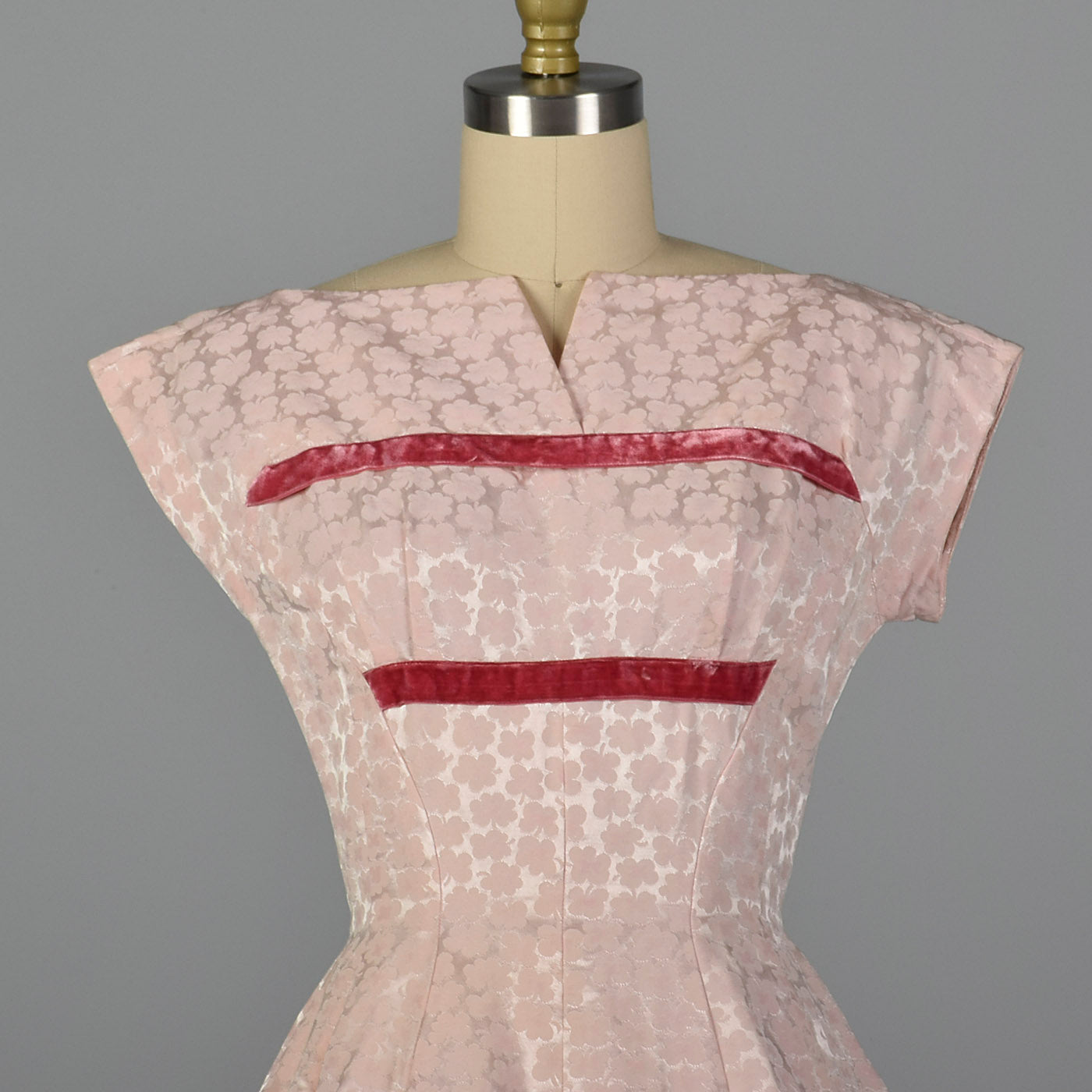 1950s Pink Fit and Flare Party Dress