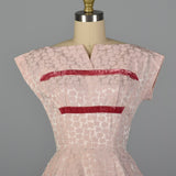 1950s Pink Fit and Flare Party Dress