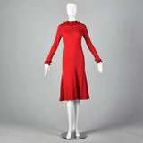 1970s Red Knit Sweater Dress