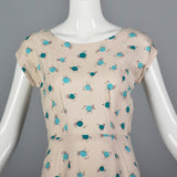 1950s Novelty Print Dress with Abstract Blue Birds