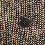 2000s Mens Brown Two Button Jacket with Rust Stripes