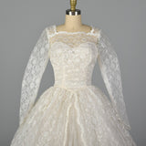 1950s White Lace Wedding Dress