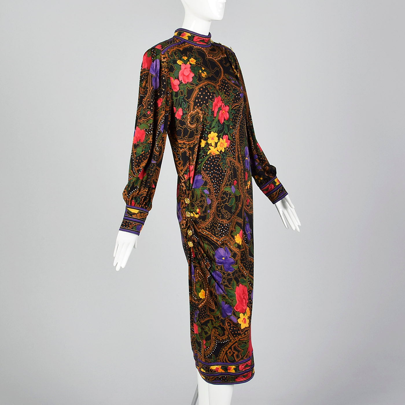 1970s Leonard Paris Loose Winter Wool Dress