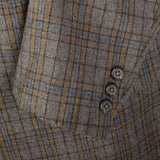 1970s Mens Gray and Yellow Plaid Jacket