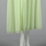1950s Vanity Fair Green Nightgown with Crystal Pleat Bust