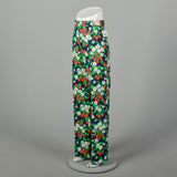 XL 1970s Novelty Print Pants Deadstock Wide Leg High Waist Strawberry Print