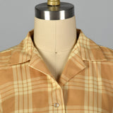 1960s Plaid Shirtwaist Dress with Vented Back