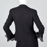 2000s Escada Couture Black Wool Crepe Pant Suit