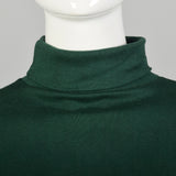 XS 1960s Deadstock Green Lightweight Long Sleeve Turtleneck Shirt