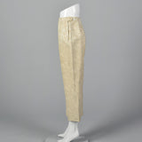 1950s Ivory Brocade Cigarette Pants
