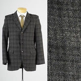 1950s Mens Gray Windowpane Jacket