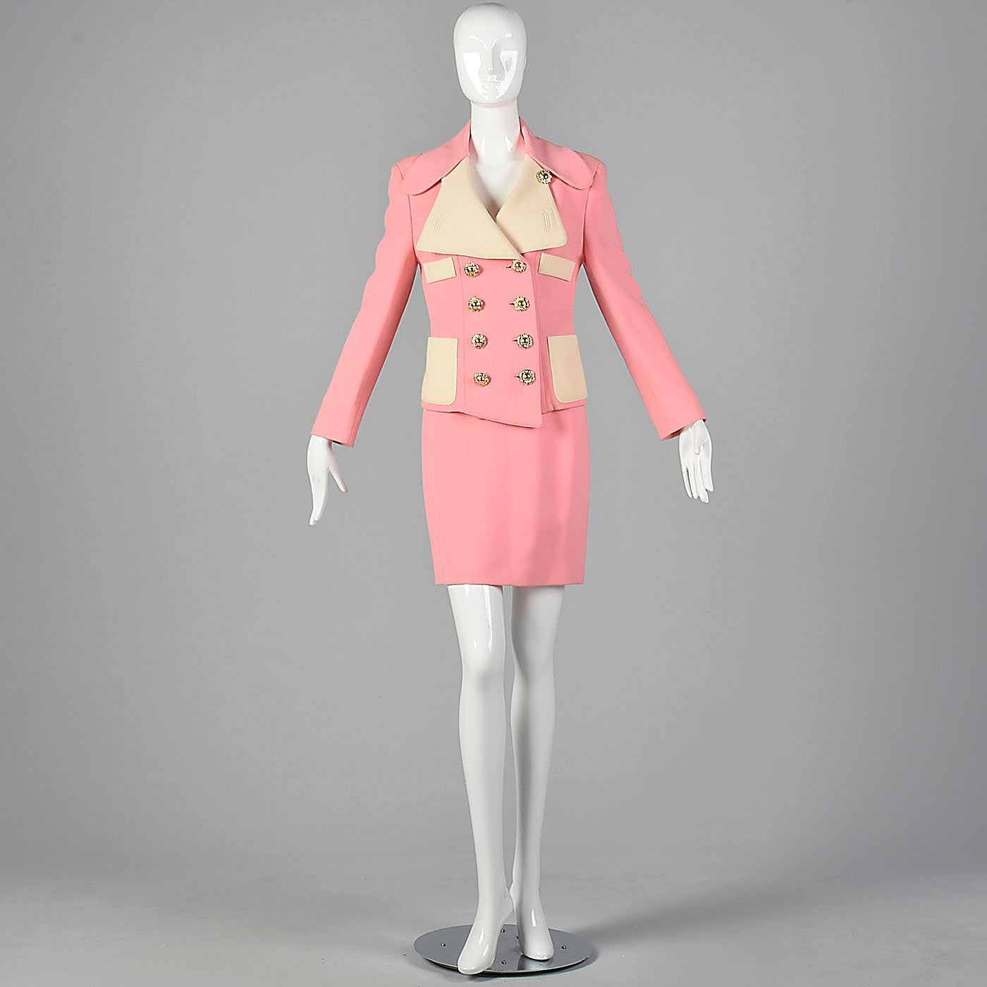 XS Christian LaCroix 1980s Pink Skirt Suit