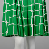 Small Malcolm Star 1960s Green and White Dress