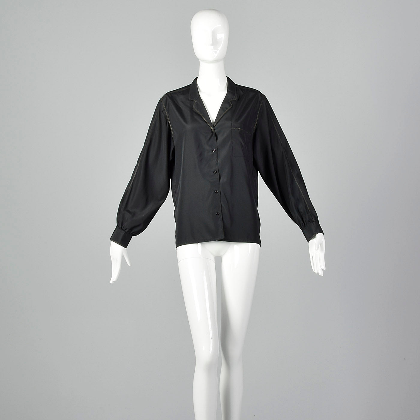 1970s Rodier Paris Black Shirt