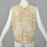 1960s Cream Sequined Sweater Vest