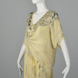 Large 1980s Beaded Two Piece Flapper Style Dress