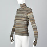 2000s Yves Saint Laurent Striped Knit Turtleneck