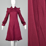 2010s Pleated Magenta Dress