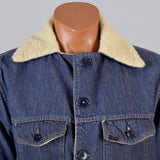 Mens 1960s Jean Jacket Faux Shearling Lining