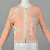 1960s Pink Beaded Cardigan