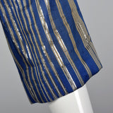 Small 1950s Semi Sheer Metallic Striped Dress
