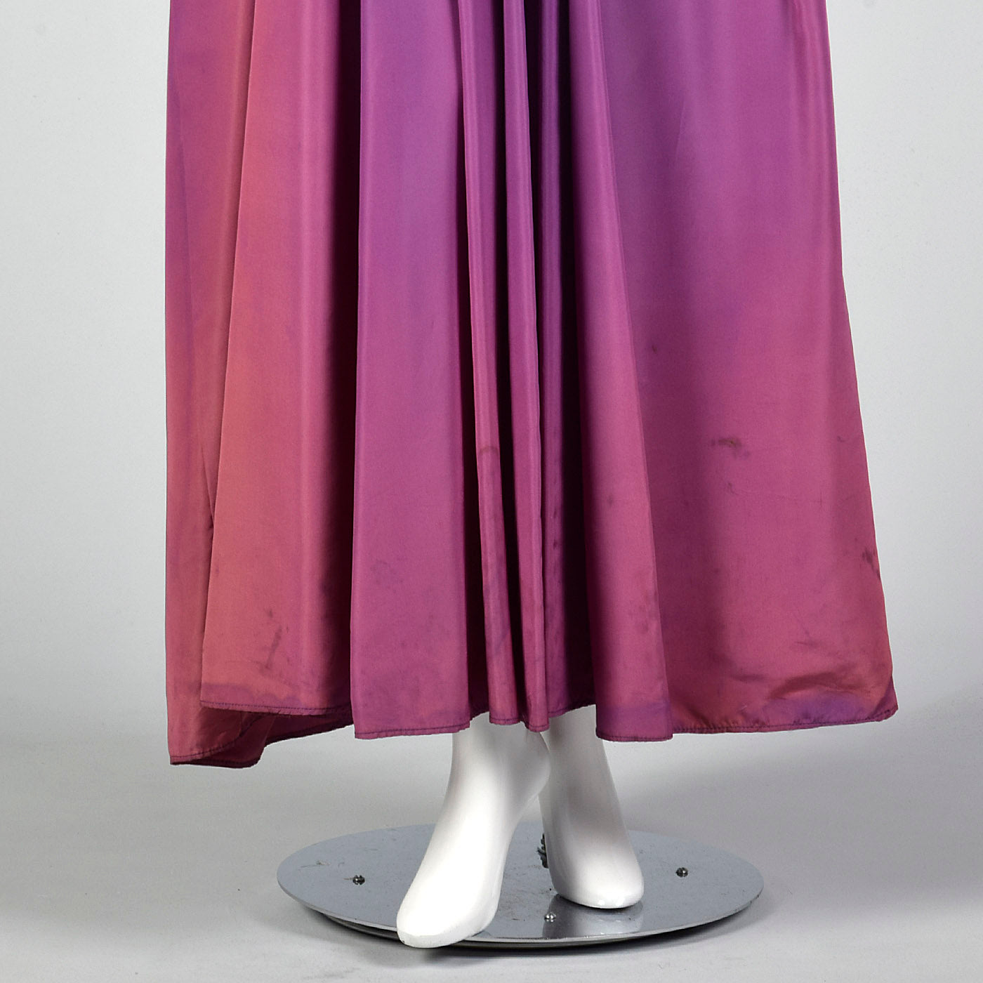 1940s Purple Taffeta Gown with Beaded Neckline